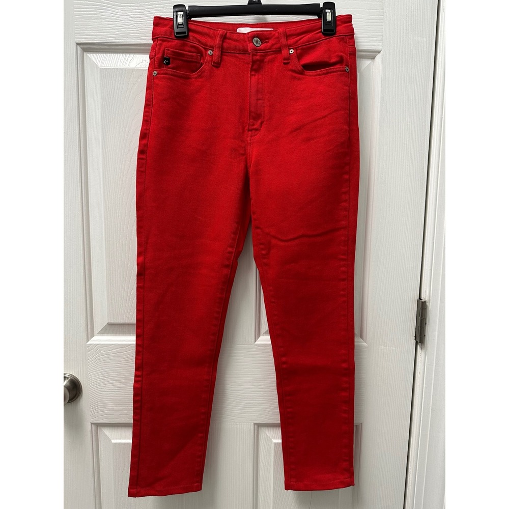 KanCan Red High Rise Skinny Jeans Womens 9/28 KC7294RD Stretch Flaw‎ READ